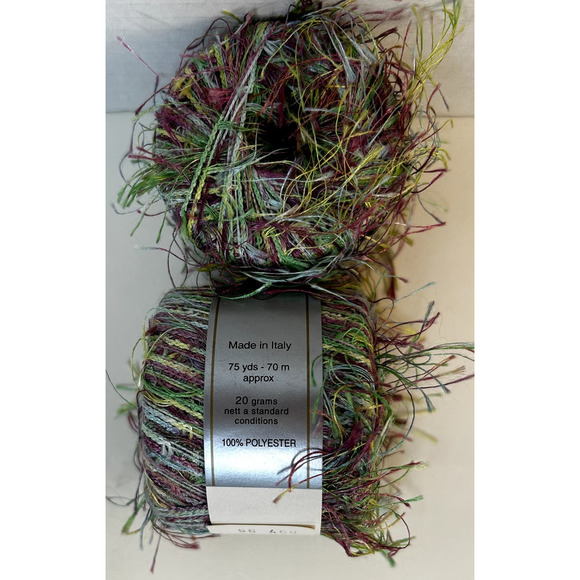 NEW Flutter 2-Metallic Multicolor Eyelash Yarn 100% Polyester Lot 56 Shade 460 - Picture 2 of 4